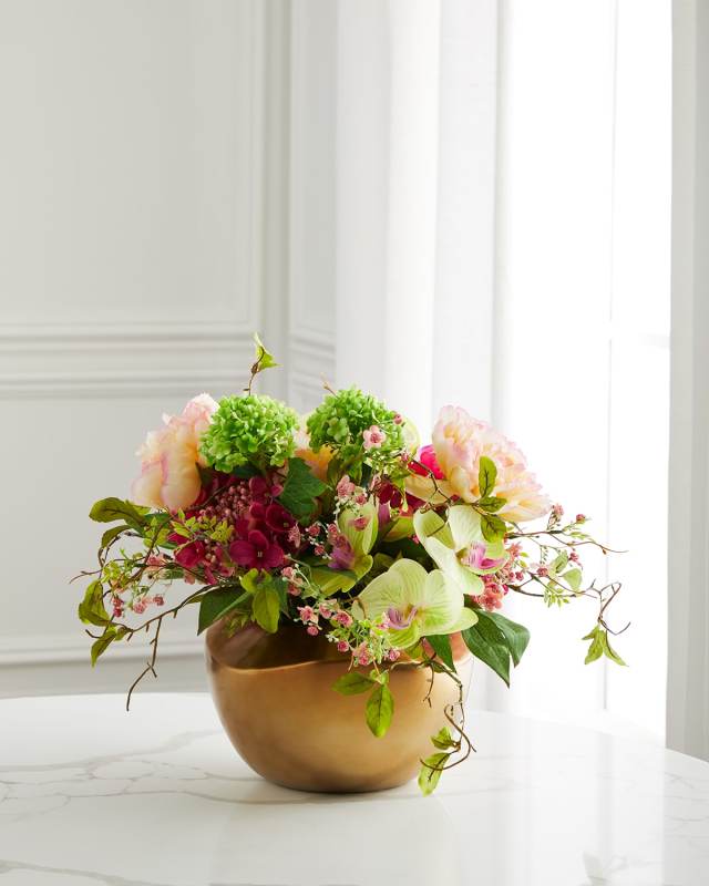 French Flamingo Faux-Floral Arrangement